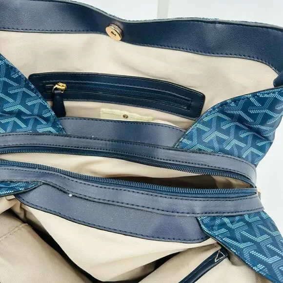 Seven Days Lifestyle & Dreams Vegan Leather BLUE Tote Large Handbag Pockets! NWT - Picture 16 of 16